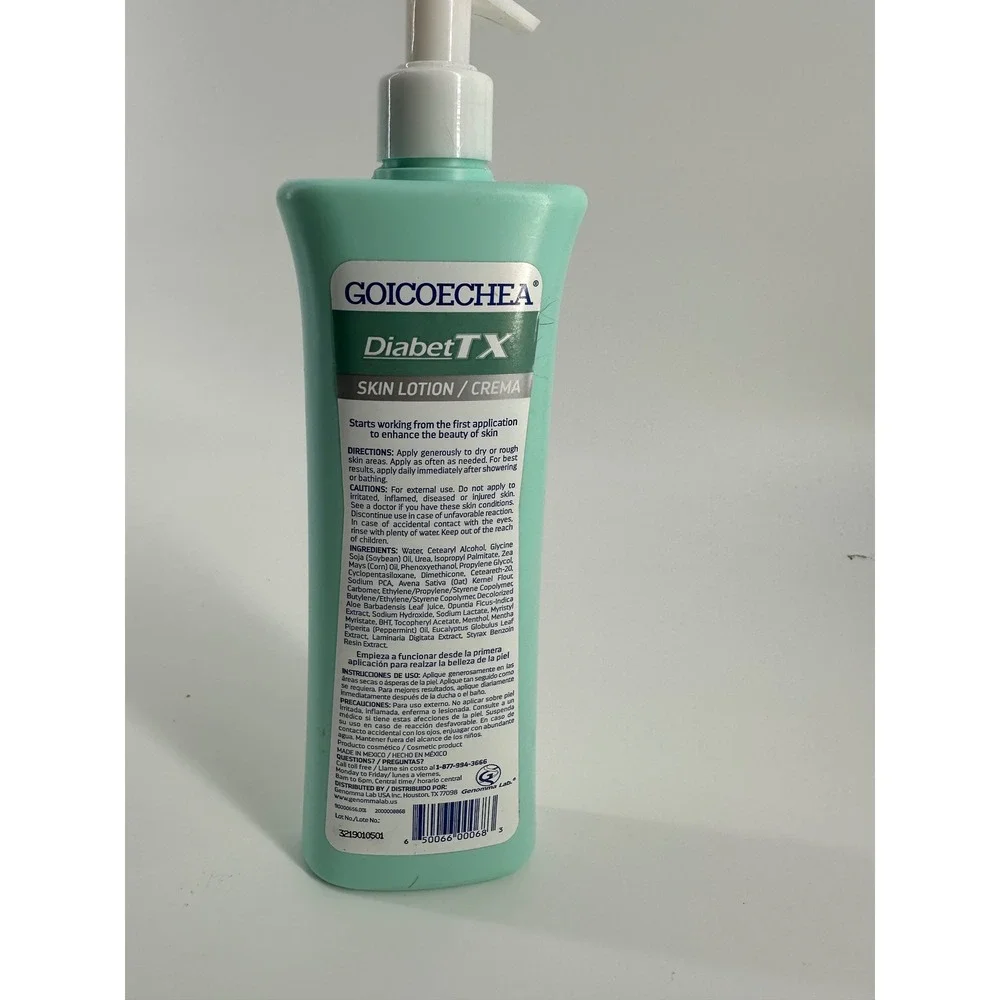 Goicoechea DiabetTX Skin Lotion For Dry Rough Skin 13.5 fl oz Fragrance Free
